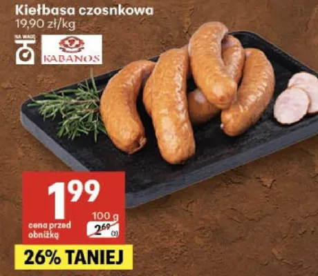 Kiełbasa pieczona Skiba promocja w Delikatesy Centrum