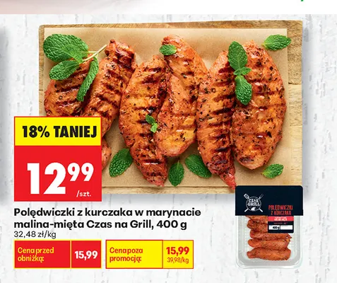Polędwiczki z kurczaka w marynacie malina-mięta Czas na Grill promocja w Biedronka
