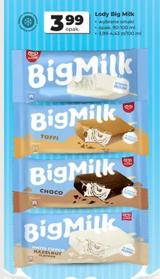 Lody mix ALGIDA BIG MILK MINI promocja w Odido