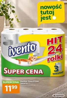 Papier toaletowy Ivento 3-warstwowy 24-pak promocja w Stokrotka