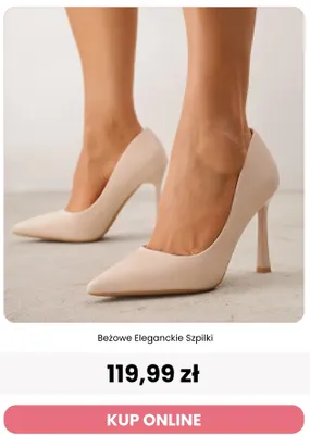 Beżowe eleganckie szpilki Reneé promocja w Renee