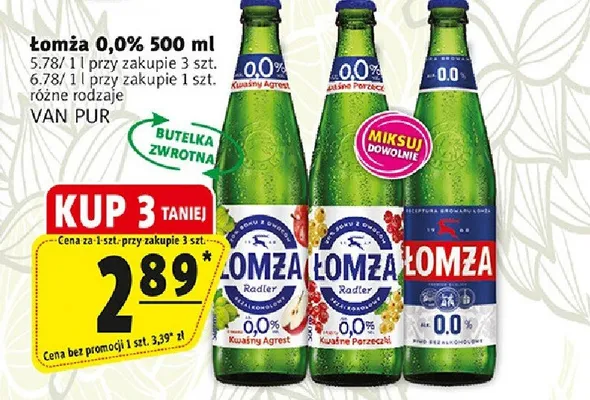 Piwo bezalkoholowe Łomża 0,0% promocja w Prim Market