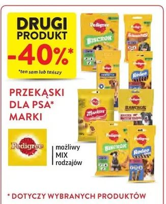 Przekąski dla psa marki Pedigree wybrane rodzaje promocja w Intermarche