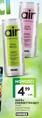 Napój energetyzujący Oshee Air Smart Energy Kyoto Cherry promocja w Intermarche