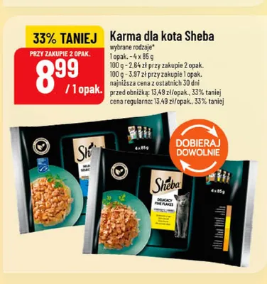 Karma dla kota Sheba 4-pak promocja w POLOmarket
