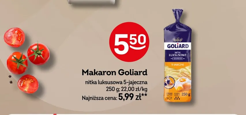 Makaron Goliard nitka luksusowa 5-jajeczna promocja w Żabka