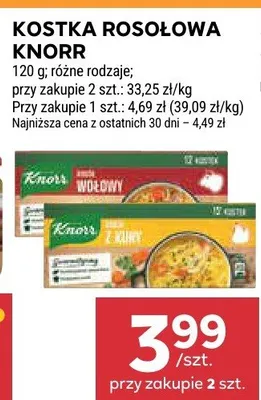 Kostka rosołowa wołowa Knorr promocja w Stokrotka