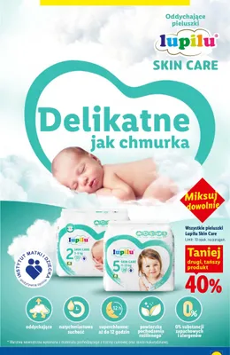 Pieluszki Lupilu Skin Care promocja w Lidl