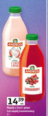 Napój z liczi i pitai lub napój żurawinowy promocja w Auchan