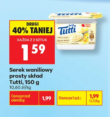Serek waniliowy prosty skład Tutti promocja w Biedronka