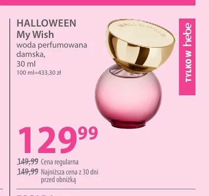 Woda perfumowana damska HALLOWEEN My Wish promocja w Hebe