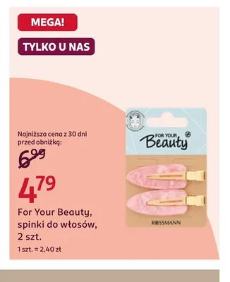 Spinki do włosów For Your Beauty promocja w Rossmann