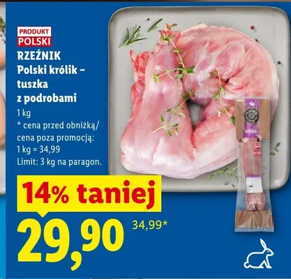 Polski królik - tuszka z podrobami Rzeźnik promocja w Lidl