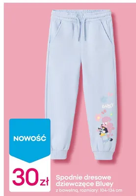 Spodnie dresowe dziewczęce Bluey promocja w Pepco