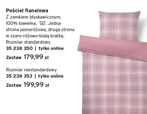 Pościel flanelowa rozmiar niestandardowy promocja w Tchibo