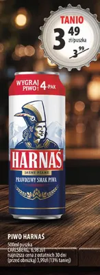 Piwo Harnaś Jasne Pełne promocja w Arhelan