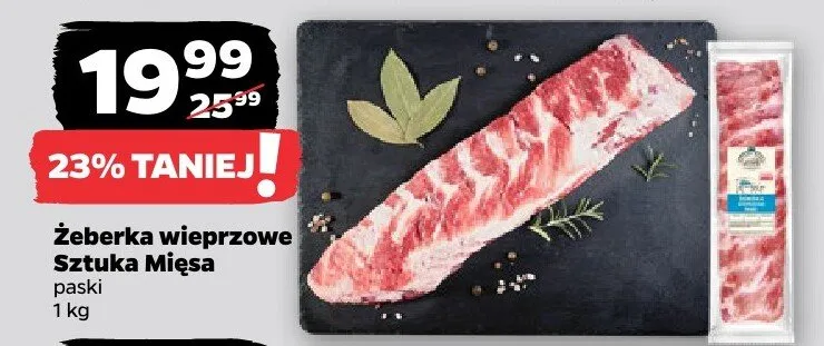 Żeberka wieprzowe Sztuka Mięsa paski promocja w Netto