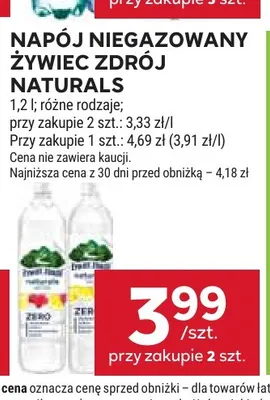 Napój niegazowany Żywiec Zdrój Naturals promocja w Stokrotka