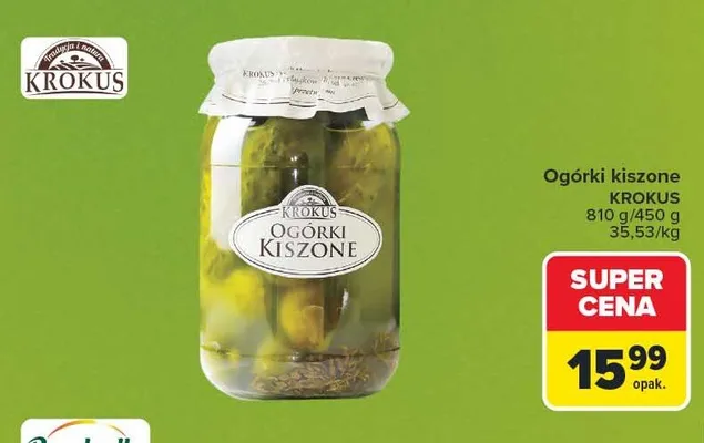 Ogórki kiszone Krokus promocja w Carrefour