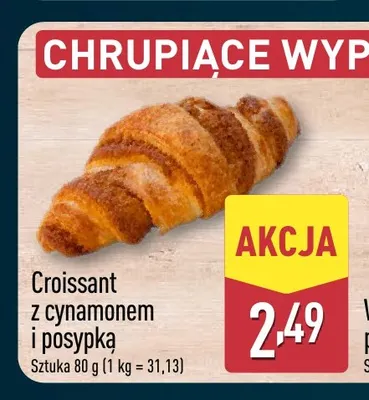 Croissant z cynamonem i posypką promocja w Aldi