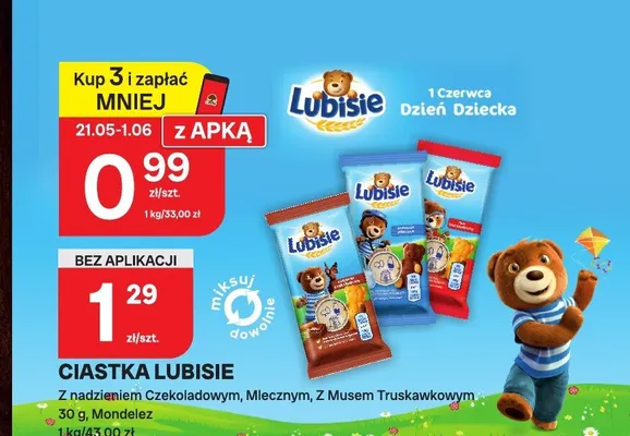 Ciastka Lubisie z musem truskawkowym promocja w Chorten