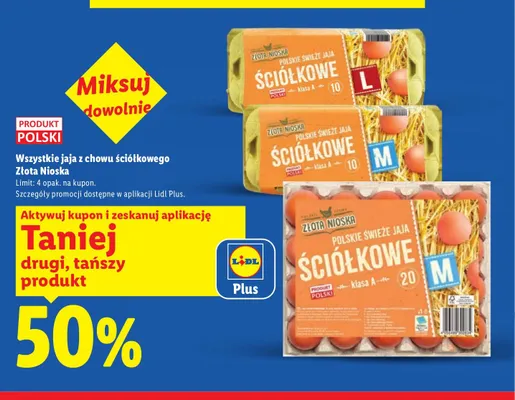 Jaja z chowu ściółkowego Złota Nioska promocja w Lidl