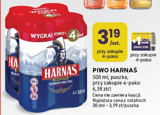 Piwo Harnaś puszka promocja w Stokrotka