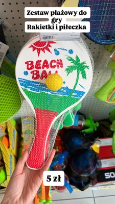 Zestaw plażowy do gry rakietki i piłeczka promocja w Dealz