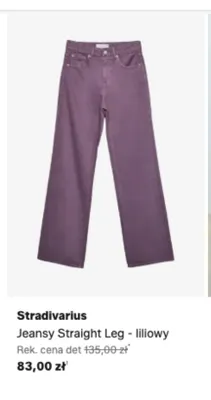 Jeansy Straight Leg Stradivarius liliowy promocja w Lounge by Zalando