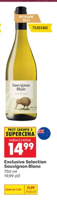 Wino białe Exclusive Selection Sauvignon Blanc promocja w Biedronka
