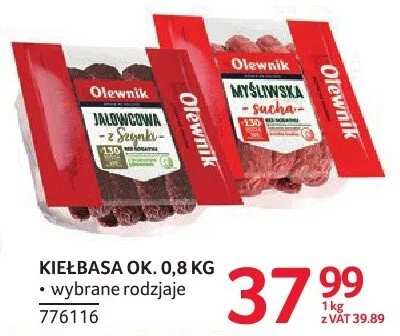 Kiełbasa ok. 0,8 kg wybrane rodzaje promocja w Selgros