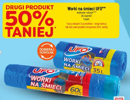 Worki na śmieci z taśmą 60 l UFO promocja w POLOmarket