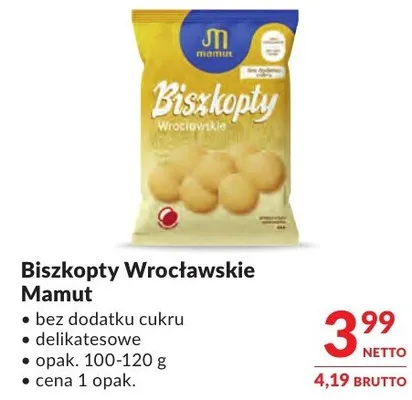 Biszkopty Wrocławskie Mamut promocja w Makro