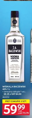 Wódka J.A Baczewski 40% promocja w Selgros
