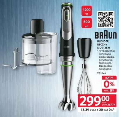 Blender ręczny MQ9135XI Braun 944125 promocja w Selgros
