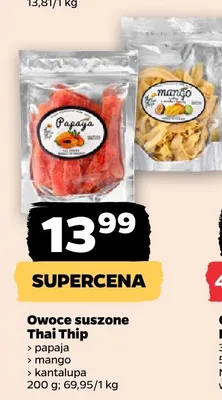 Owoce suszone Thai Thip papaja promocja w Netto