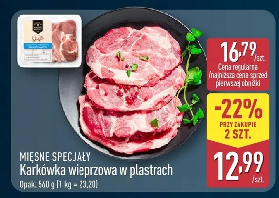 Karkówka wieprzowa w plastrach promocja w Aldi