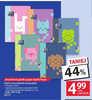 Zeszyt A5 32 kartki Zoo Blocks Oxford promocja w Selgros