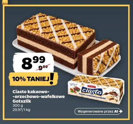 Ciasto kakaowo-orzechowo-wafelkowe Gotszlik promocja w Netto