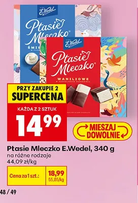 Ptasie Mleczko śmietankowe E.Wedel promocja w Biedronka