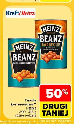Fasola w sosie pomidorowym barbecue Heinz Beanz promocja w Carrefour