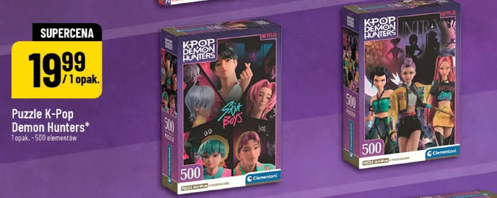 Puzzle K-Pop Demon Hunters Clementoni 500 elementów promocja w POLOmarket