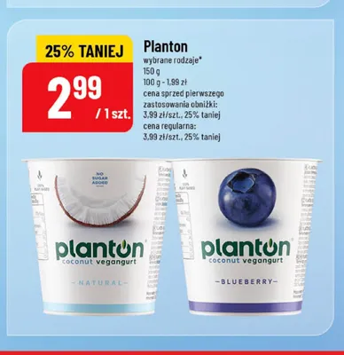 Jogurt kokosowy Planton borówkowy promocja w POLOmarket