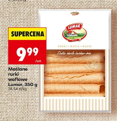 Maślane rurki waflowe Lumar promocja w Biedronka
