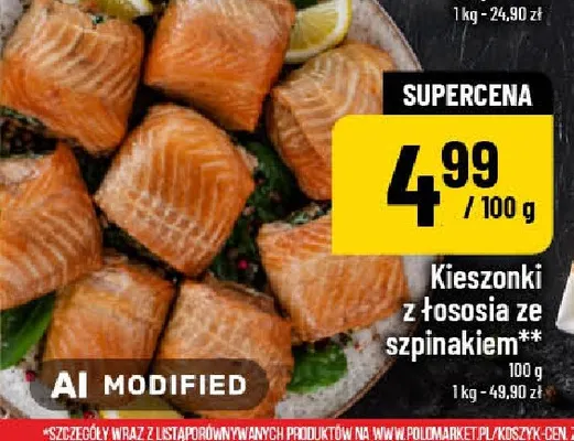 Kieszonki z łososia ze szpinakiem promocja w POLOmarket