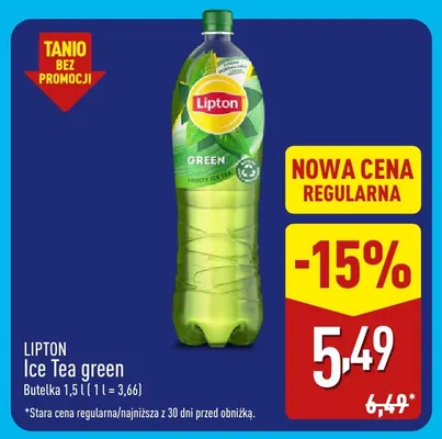 Herbata mrożona Ice Tea green Lipton promocja w Aldi