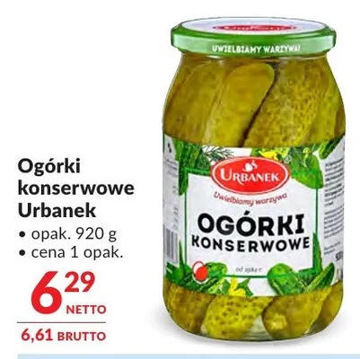 Ogórki konserwowe Urbanek promocja w Makro