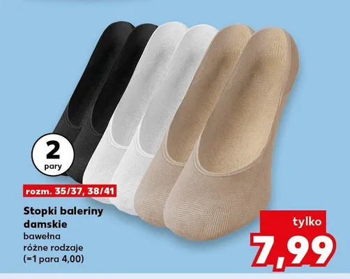 Stopki baleriny damskie bawełna różne rodzaje promocja w Kaufland