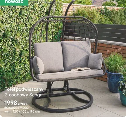 Fotel podwieszany 2-osobowy Sanga promocja w Castorama