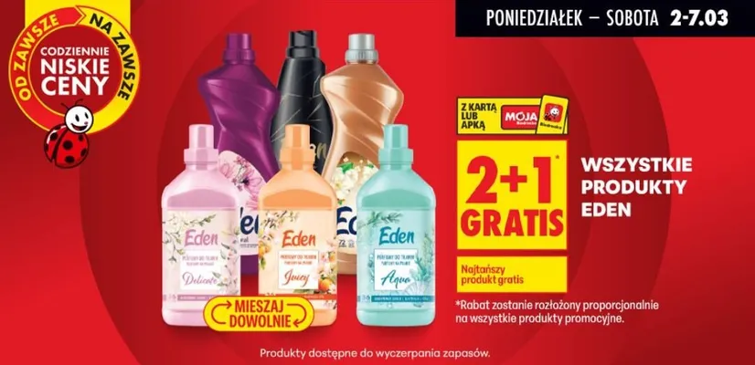 Wszystkie produkty Eden 2+1 GRATIS promocja w Biedronka